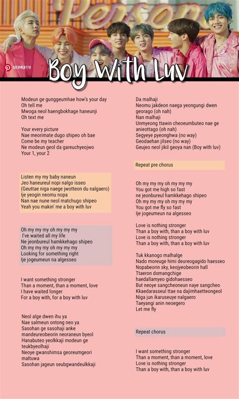 bts boy with luv lyrics english